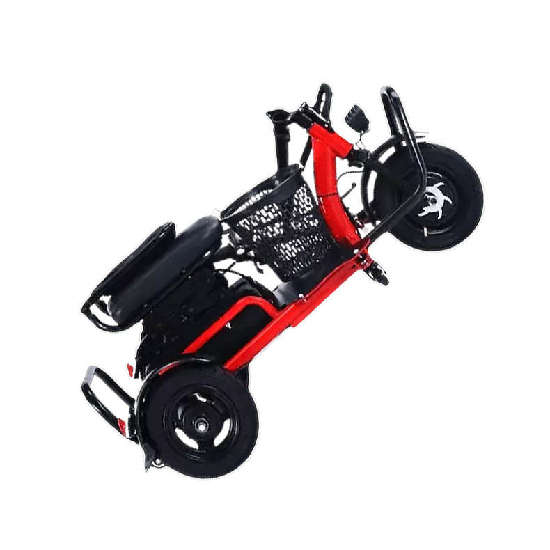 xl-309 3-wheel electric mobility scooter with leather seat and folding